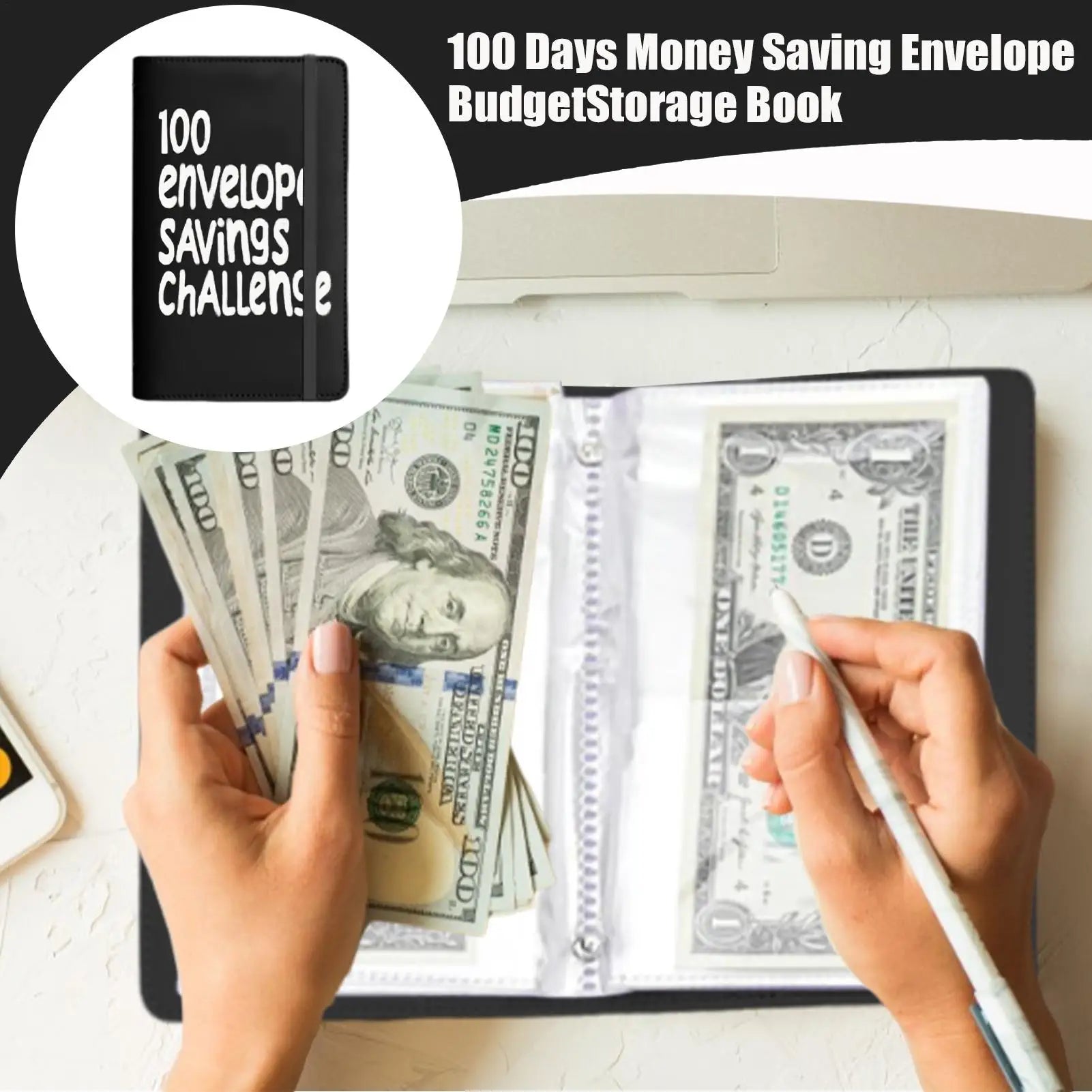 Envelope Money Saving Book Budget Binder 100 Days Tracker Envelopes for Budget Management Home School Men Women Children Oasis Select