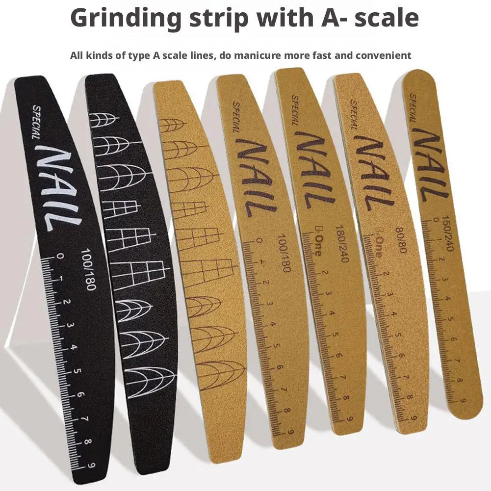 Dual-Sided Nail Files 100/150/180/240 Grit w/ Scale Guide Nail File Oasis Select