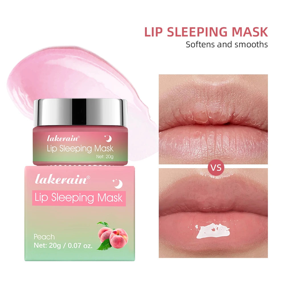 Peach Collagen Lip Sleeping Mask Powerful Moisturizing Repair Plumping Suitable Dry Chapped Lips Skin Care Long-Lasting Hydrate Oasis Select