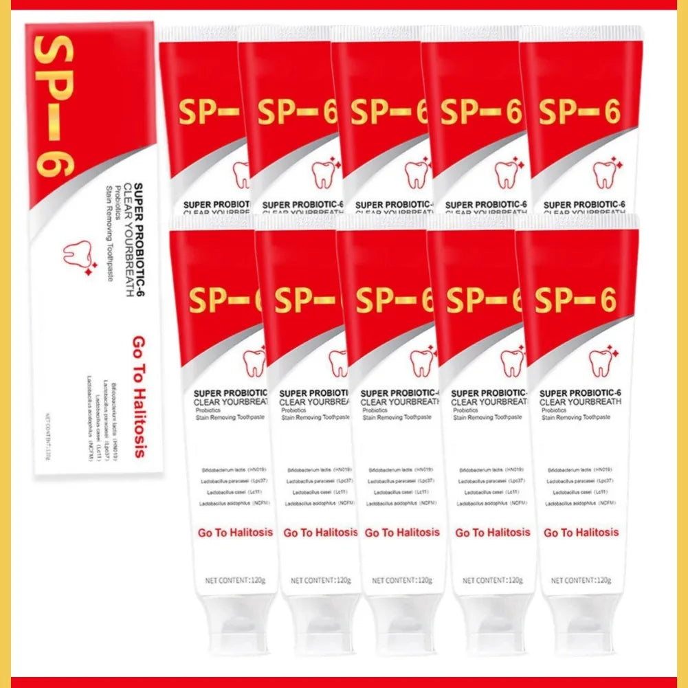 SP-6 Probiotic Whitening Toothpaste – Stain Remover & Fresh Breath
