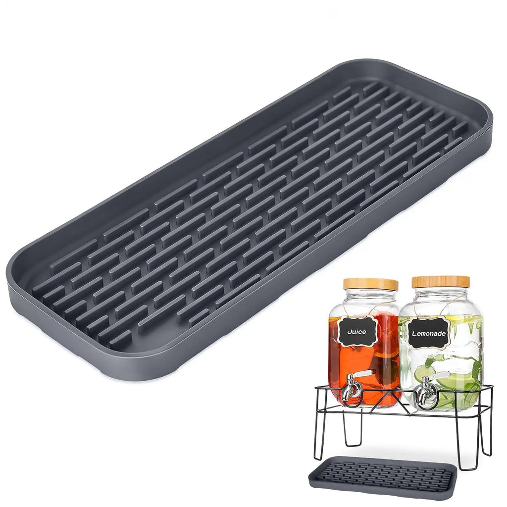 Silicone Drain Tea Coaster Heat Resistant Cup Drying Non-Slip Mat Bathroom Sink Tray Multifunctional Drain Soap Drain Rack Oasis Select