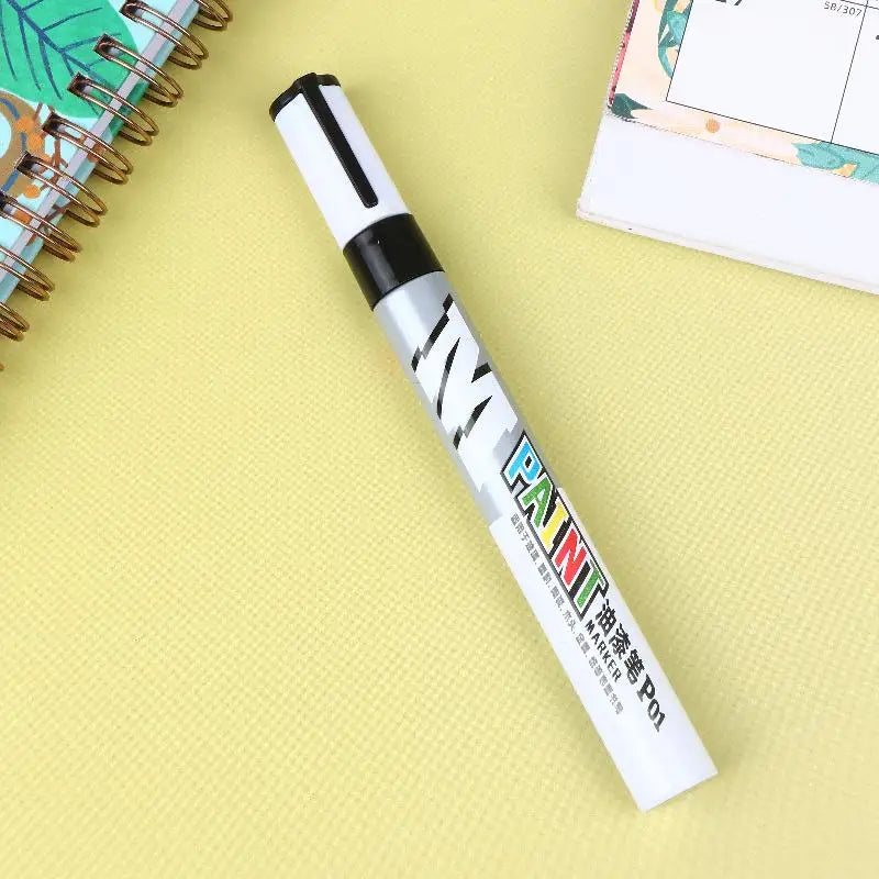 1Pcs Waterproof Marker Paint Pen Vehicle Touch-Up Paint Tyre Oily Markers Quick Drying Signature Pen Stationery Supplies Oasis Select Black