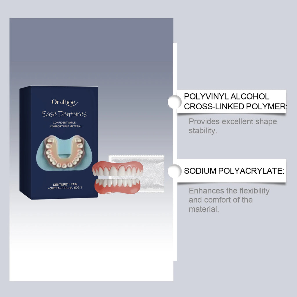 Snap-on Veneer Dentures: A Teeth Cosmetic Set for Enhancing Smile Comfort, a Denture Kit with Comfortable Material Oasis Select