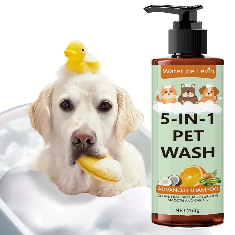 5-in-1 Natural Coconut Pet Shampoo, Conditioner, and Body Wash, Gentle Cleansing, Soothes Skin, Creates Shiny Fur, Safe and Healthy, Suitable for Cats and Dogs Oasis Select