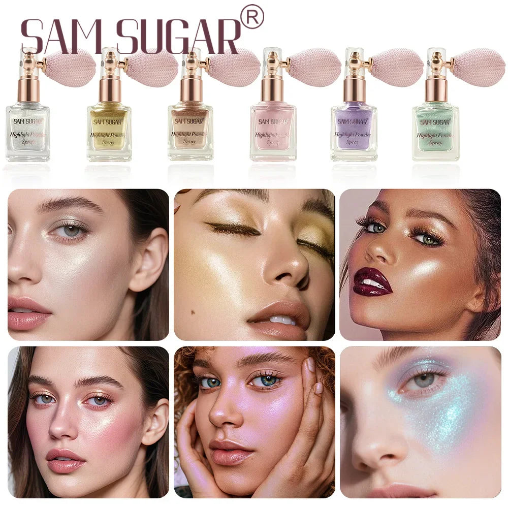 SAM SUGAR Fine Glitter Highlighter Spray – Face & Body Shimmer