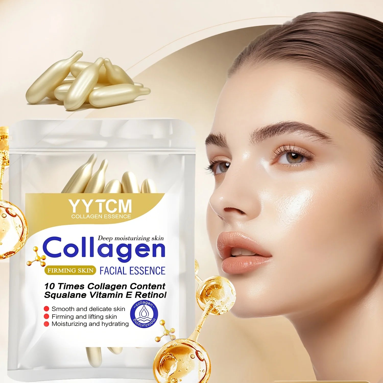 Collagen Firming Capsule Essence – Squalane, Retinol & Vitamin E Face Serum Capsules Oasis Select