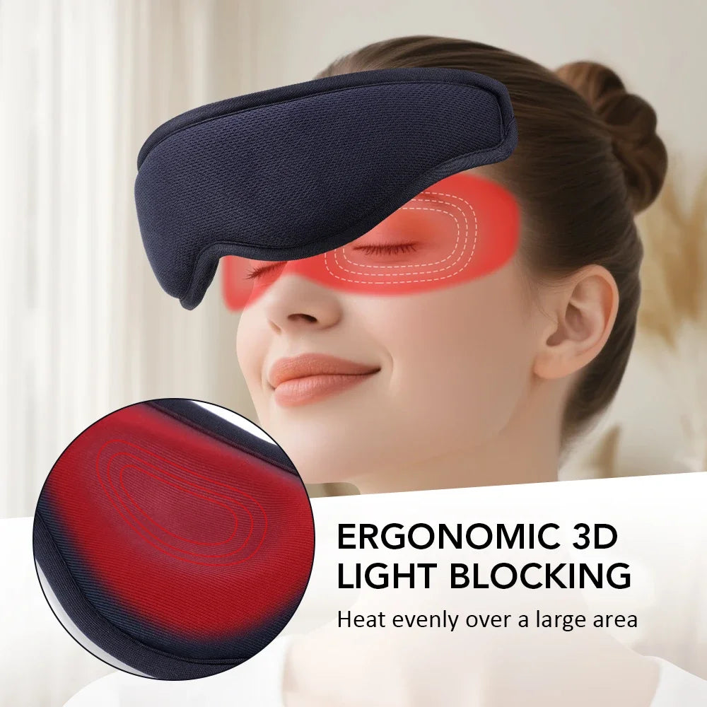 Electric Steam Eye Mask – 3D Heated Vibration Massage & Sleep
