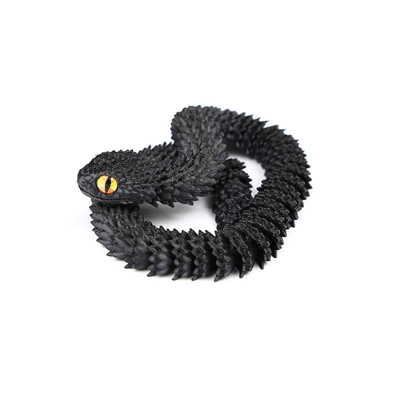 Snake Sculpture Articulated Snake Decor Articulated Snake Figurine with Movable Joints 3d Printed Model for Home for Bookshelf Oasis Select Black