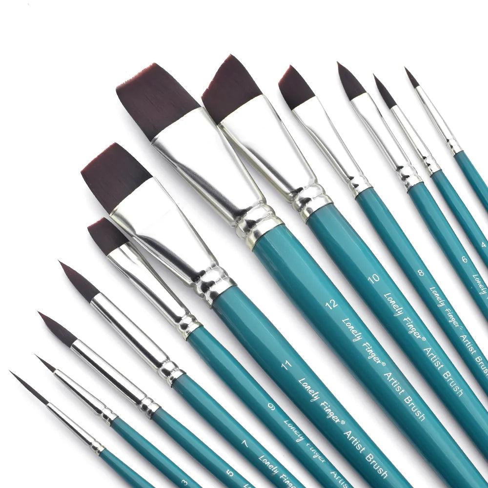 Face Paint Brush Set, 12/24/36Pcs Professional Artist Paint Brushes for Face & Body Painting Art Makeup Kit for Halloween Cospla Oasis Select 12pcs Blue Face