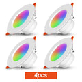 AC85-265V RGB Smart Bluetooth LED Downlight 10W 1/2/4Pcs Recessed LED Ceiling Light CCT Dimmable RGB Spotlight Lighting Decor Oasis Select 4 Pcs