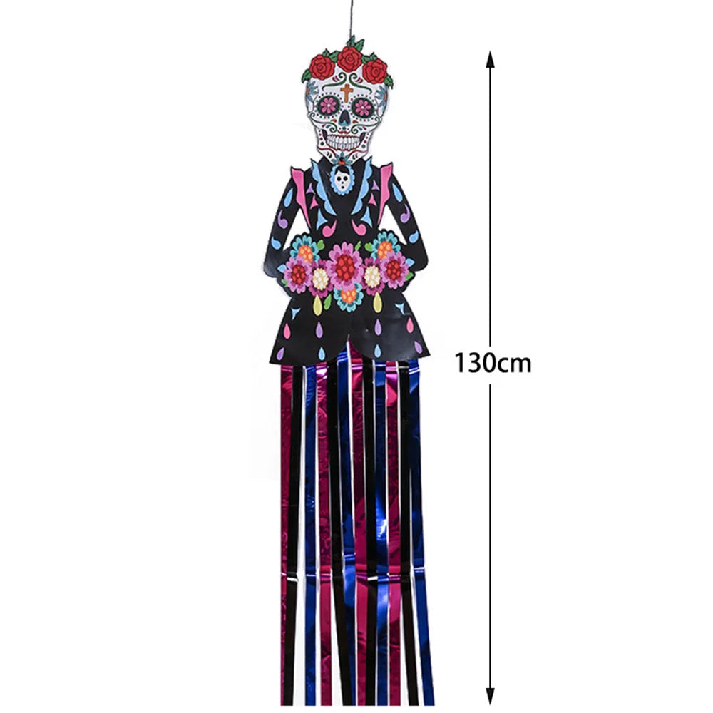 Day of the Dead Skeleton Couple Porch Hanging Flag 130×30cm