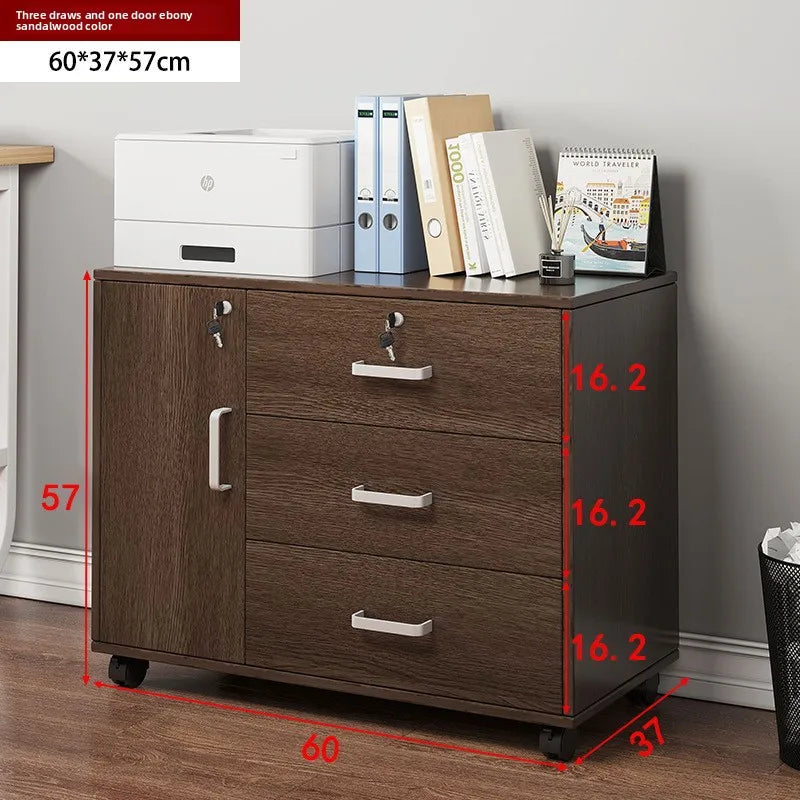 Multi-functional File cabinet with lock Office wooden mobile storage cabinet Drawer cabinet with wheel Oasis Select 37cmA