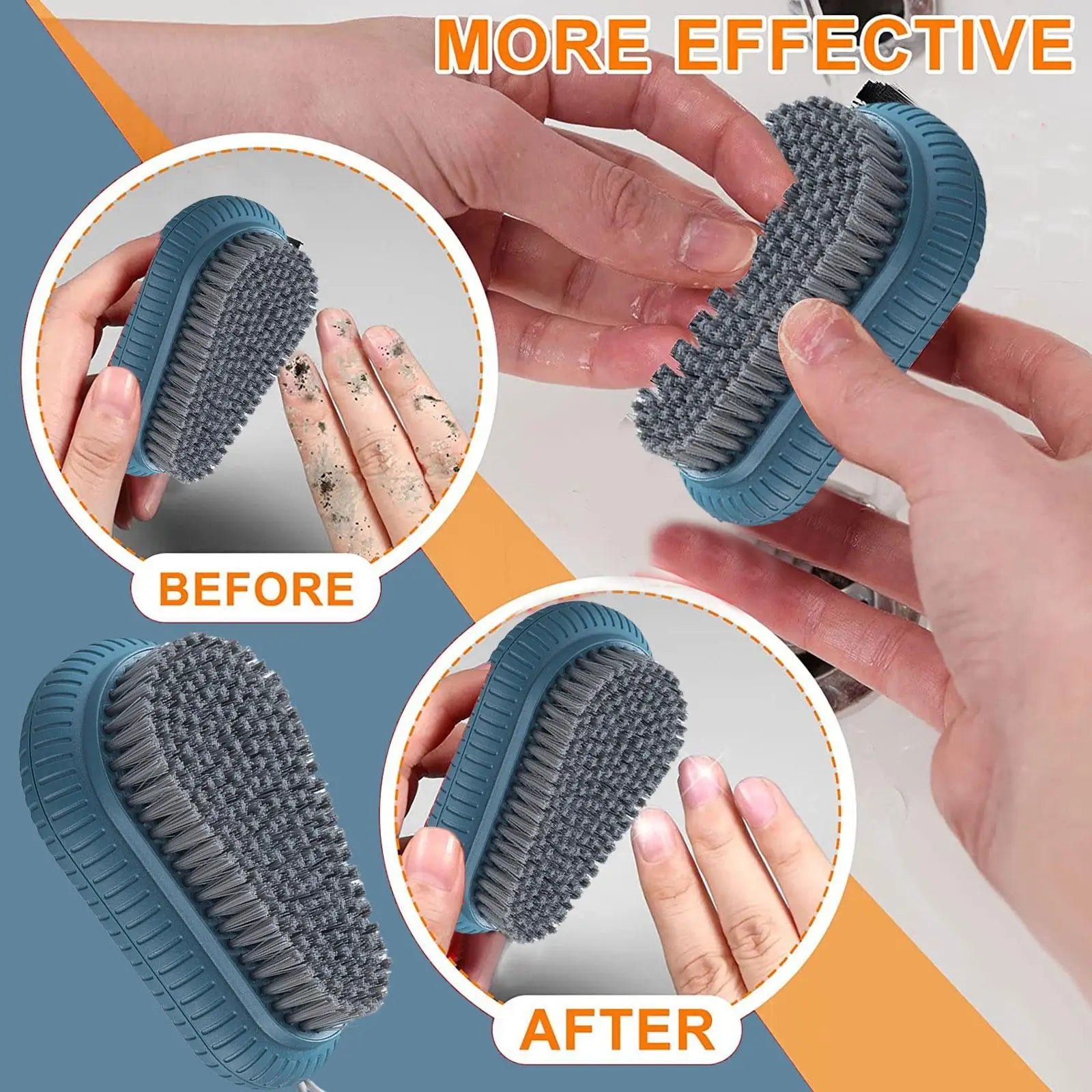 Nail Brush for Cleaning Fingernails, Heavy Duty Finger Nail Scrub Brush Hand Scrub Brush Narrow Bristles for Fingernails & Toes Oasis Select