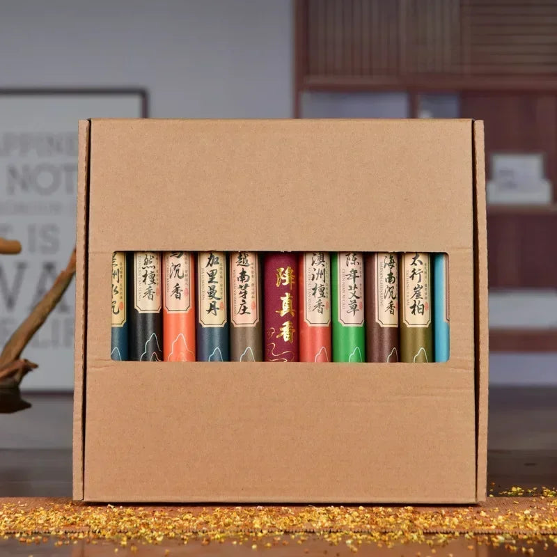 11 Fragrances Available with Gift Box in 20g Cans Approximately 40pcs/can Natural Linear Sandalwood Stick Incense Long-lasting Oasis Select