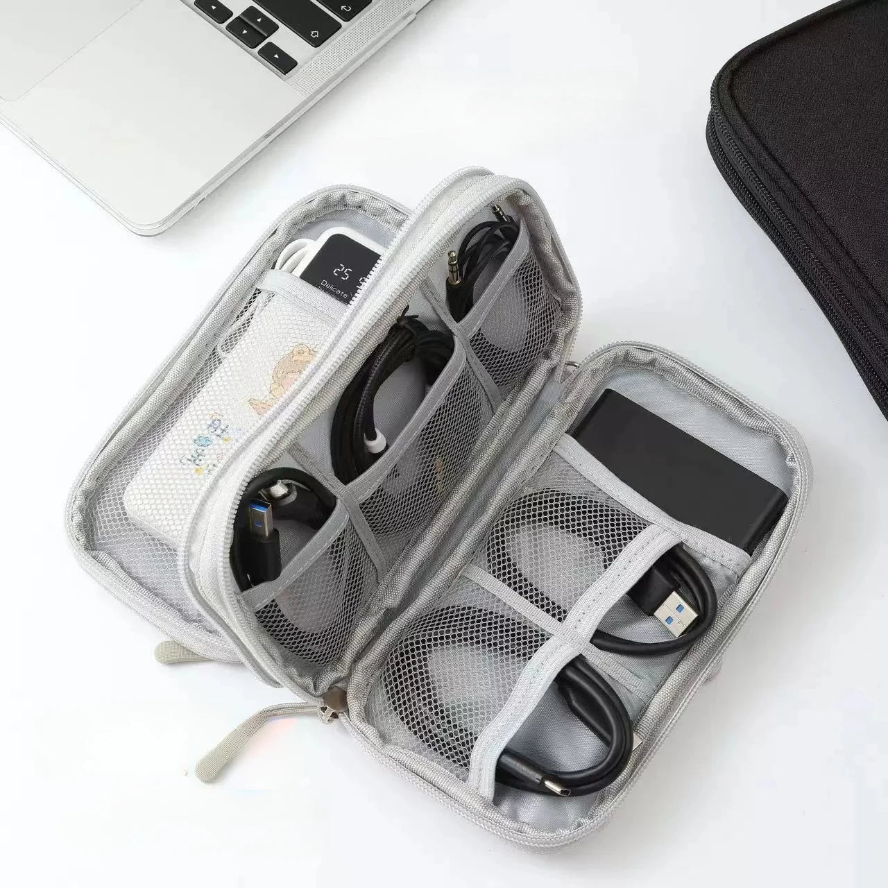 Multi-layer Digital Accessory Storage Bag Dust Proof Power Supply Hard Disk Protective Cover Power Bank Data Cable Storage Bag Oasis Select