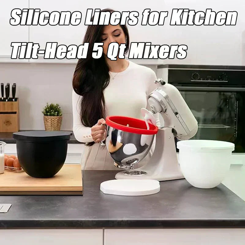 Silicone Stand Mixer Bowl Liners, Silicone Liners For Kitchen Tilt-Head 5 Qt Mixers – Kitchen Mixer Attachments & Accessories Oasis Select