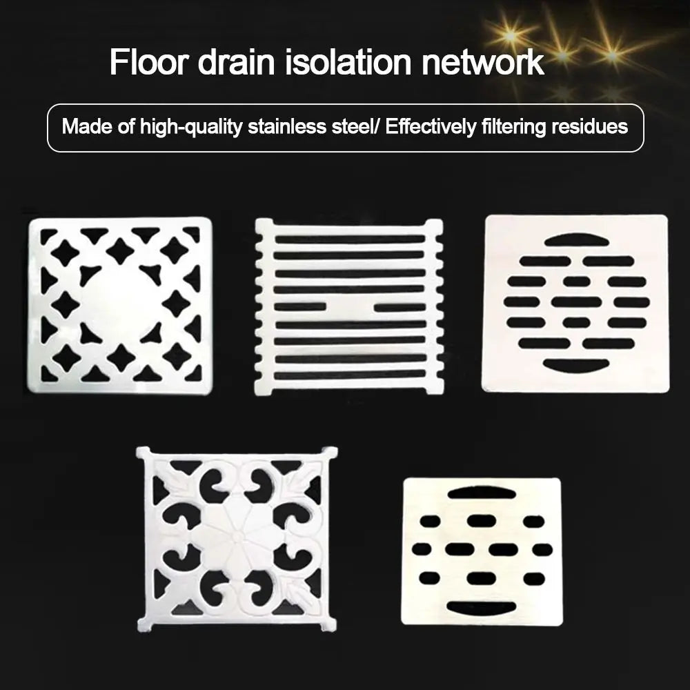 Square Floor Drain Cover Stainless steel convenient Shower Drain Hole Filter no rust Floor drain pad Bathroom Hardware Parts Oasis Select