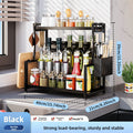 Kitchen seasoning rack Multifunctional countertop seasoning jar Chopsticks cartridge Knife holder Cutting board rack Kitchenware Oasis Select Double black