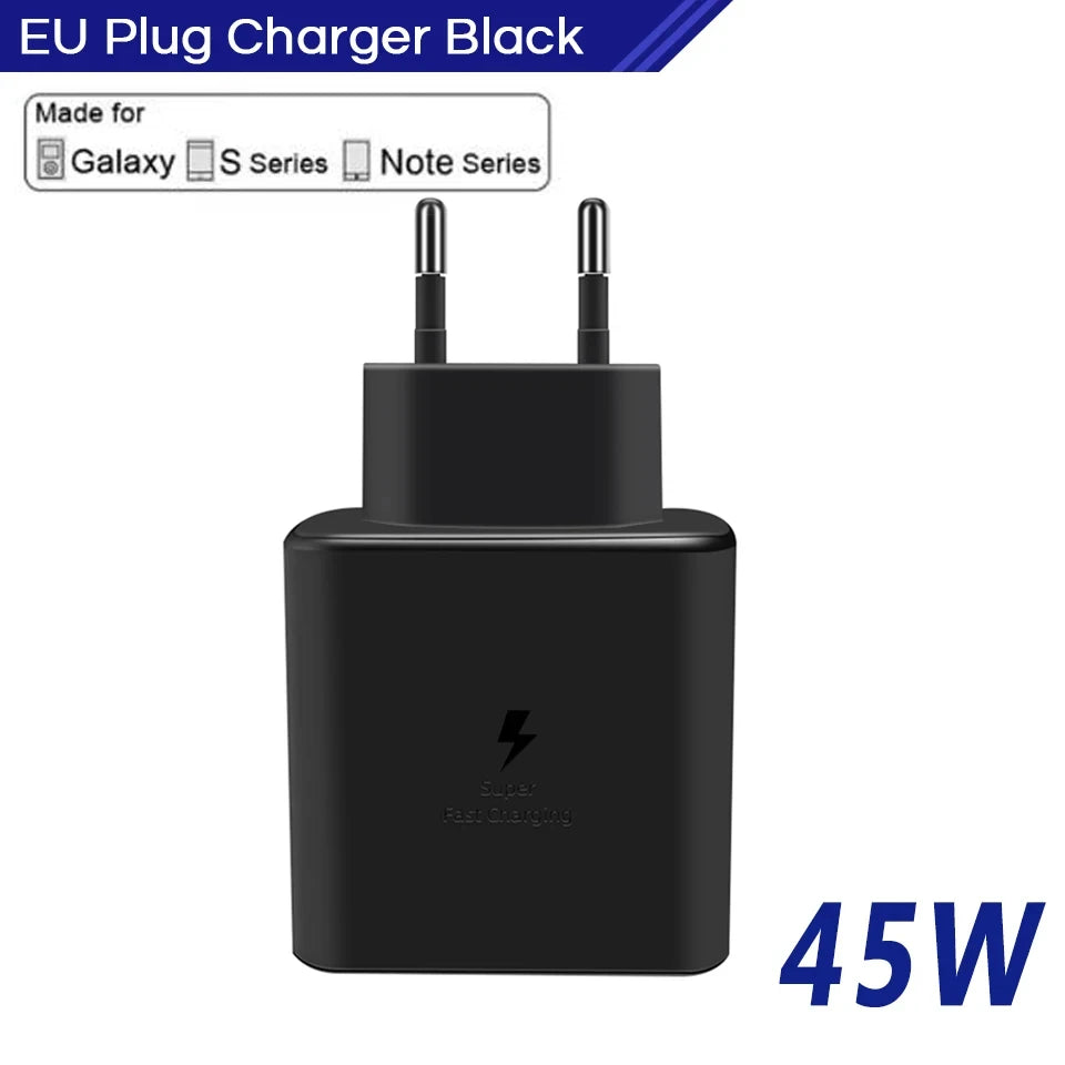 USB Charger 65W/45W Type C Fast Charging Mobile Phone Charger Wall Adapter For iPhone Samsung Xiaomi Huawei PD Quick Charge Oasis Select Black EU Plug