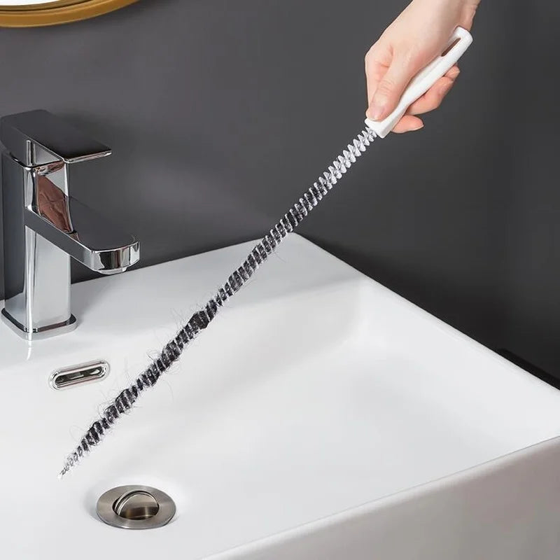 Kitchen sewer pipe hair dredging strip spiral nylon bristle brush sink toilet anti blocking dredger kitchen gadgets Oasis Select