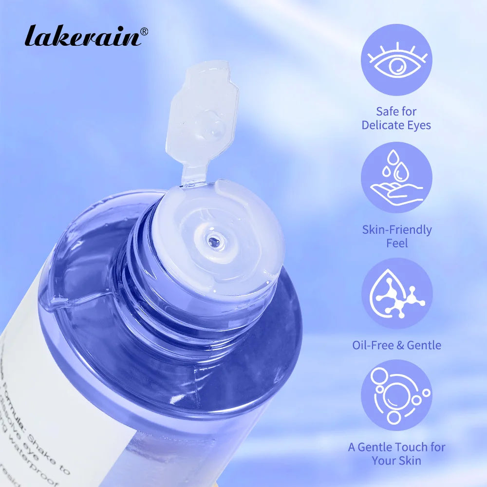 Lakerain Eye Makeup Remover 100ml Oil-Free Soothing Ingredients Gently Dissolves Eye Makeup No Stinging Safe for Sensitive Eyes Oasis Select
