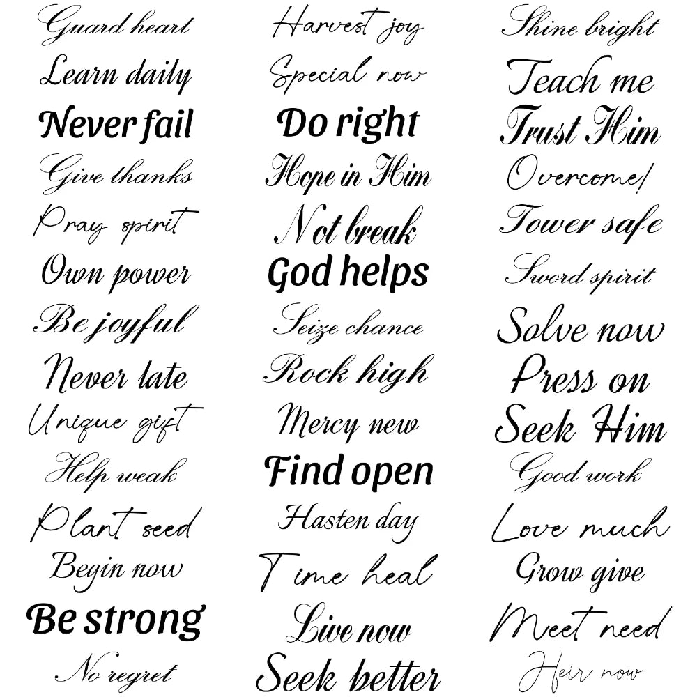 42pcs Waterproof Temporary Tattoo Stickers – Positive Quotes