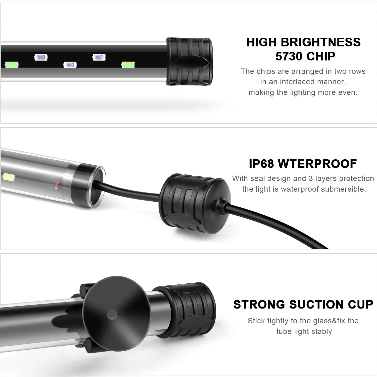 Waterproof Aquarium Lights Bar Underwater Submersible Lights RGB/Blue White 18-48CM LED Landscaping Decorative Lamp EU/US Plug Oasis Select
