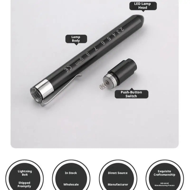 Multi Functional Scale Pen Light LED Pen Flashlight Nurse Pen Light Pupil Oral Examination White Light Medical Lighting Oasis Select