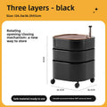 Bedside table 360 rotating mobile bedroom small cabinet Douyin Internet celebrity small storage simple locker Oasis Select 3 black