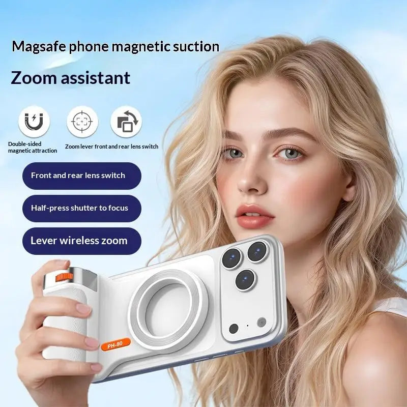 1pc Magnetic Phone Grip with Bluetooth Remote Shutter for Photography Zoom Handheld Stabilizer for Phone Oasis Select