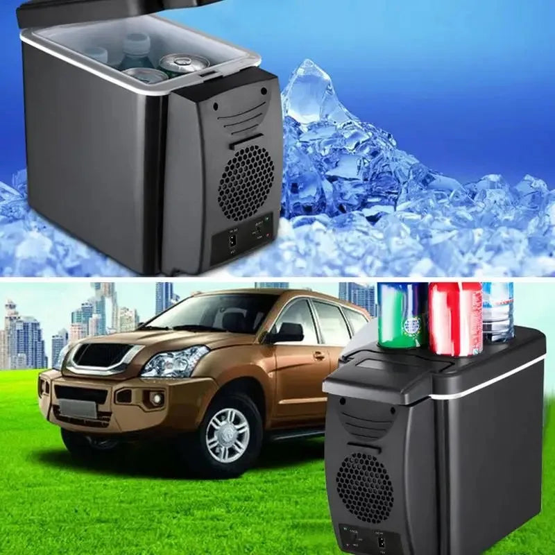Electric Car Refrigerator 6L 12V Mini Fridge Freezer Vehicle Refrigeration and Heating Ice Box Car Electronic Devices Fridge Oasis Select