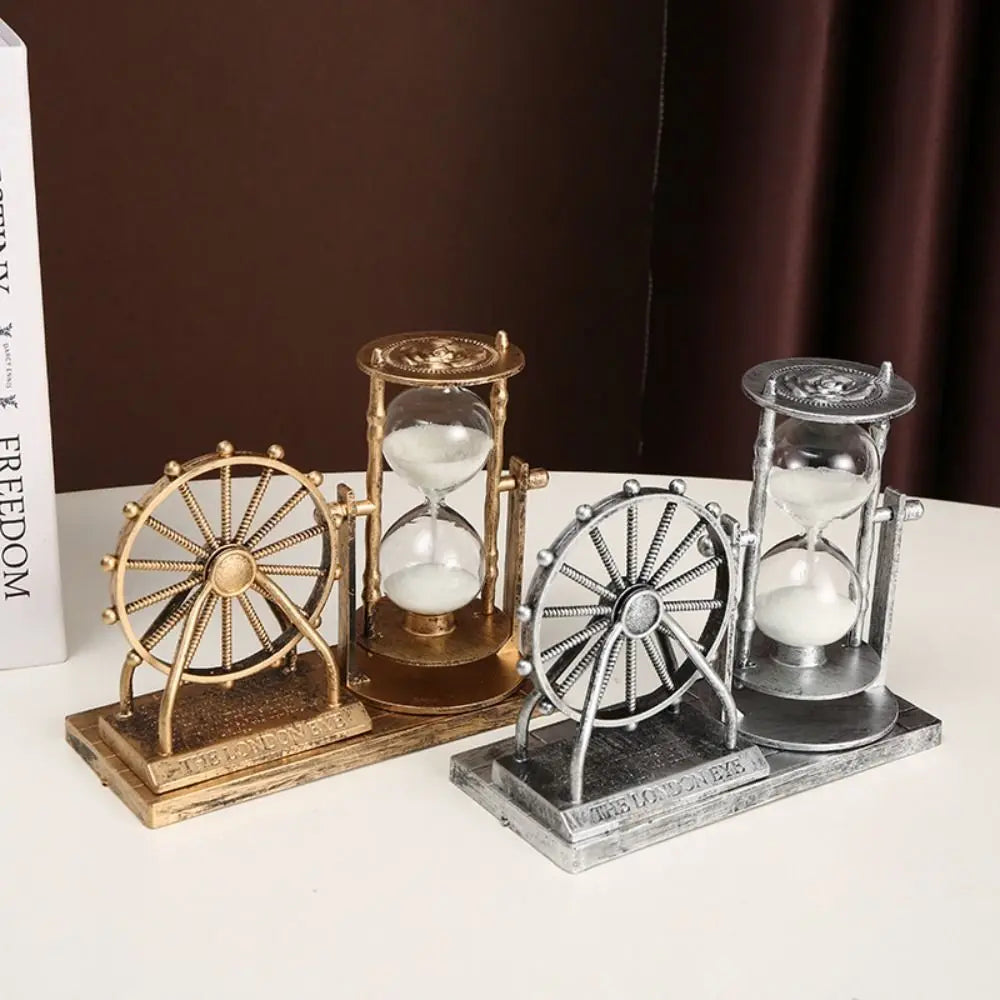 Creative Rotating Ferris Wheel Hourglass Plastic Vintage Sand Clock Timer Sand Glass Ferris Wheel Ornament Office Oasis Select