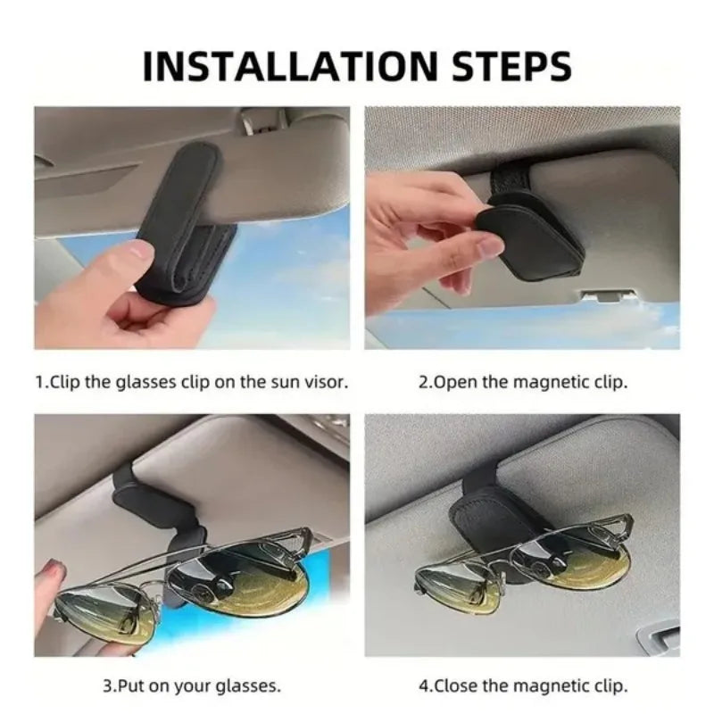 Car Sun Visor Glasses Case Holder Sunglasses Clip Ticket Card Clip Multifunction Portable Clip Auto Interior Accessories Oasis Select