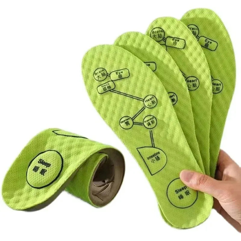 1-6pairs Foot Acupressure Insole Men Women Soft Breathable Sports Cushion Inserts Sweat-absorbing Deodorant Insole Shoe Pads Oasis Select