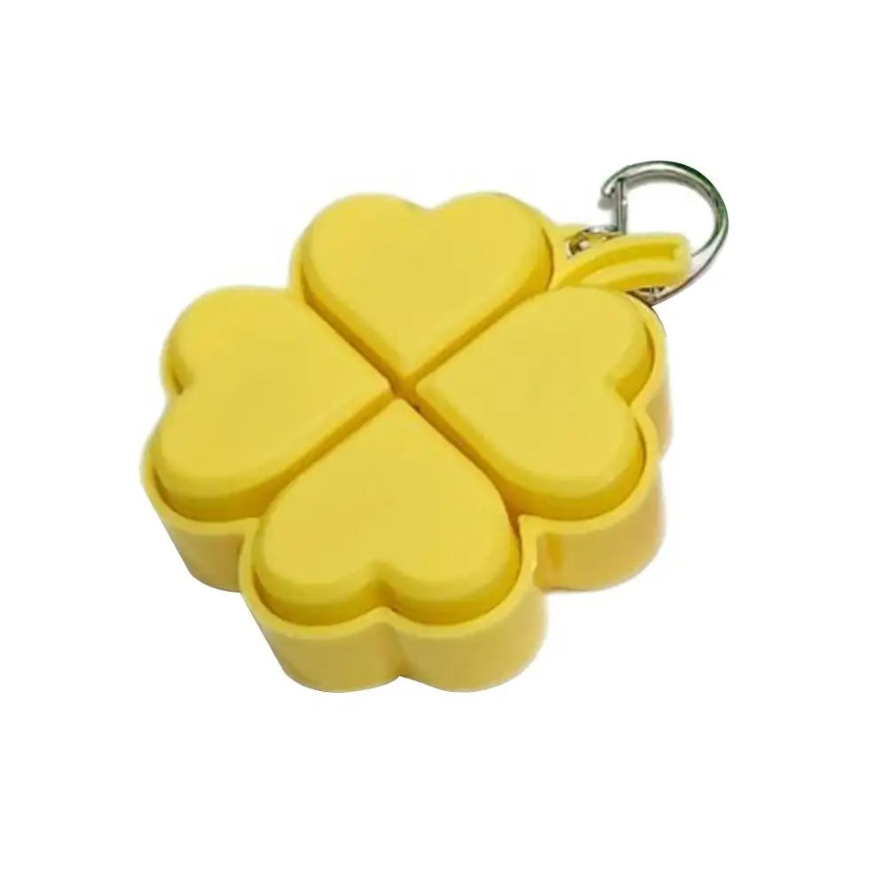 Lucky Clover Fidget Keychain Glowing Stress Relief Bag Charm Creative Glowing Four-leaf Clover Big Pendant Gift Oasis Select Yellow