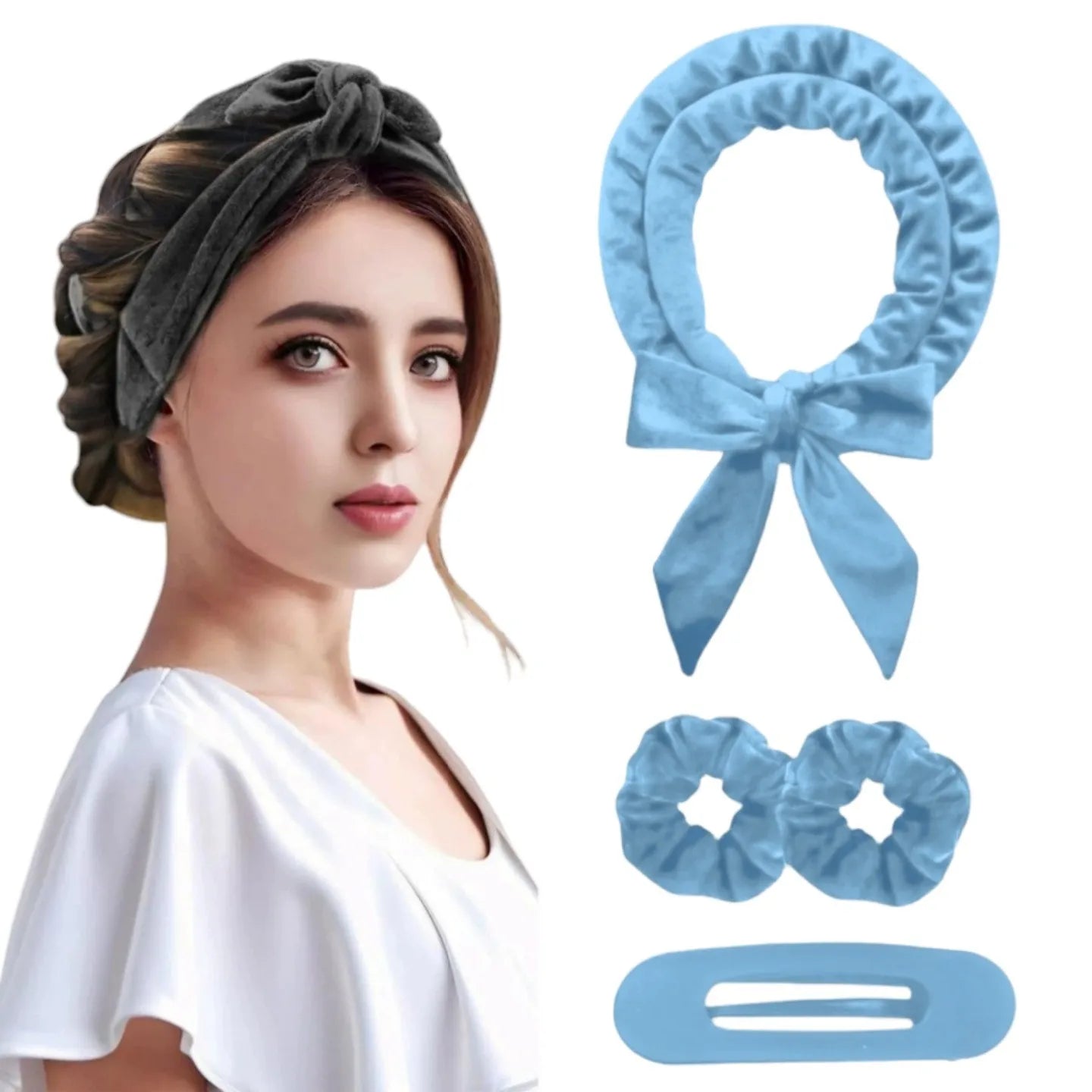 No Heat Hair Rollers Heatless Curling Rod Headband Soft Hair Curler Satin Curlers Curls Sleeping Bonnet Night Cap Styling Tools Oasis Select