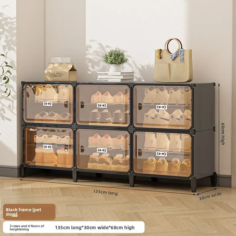 Multi-functional Simple Shoe Rack Plastic Household Indoor Door