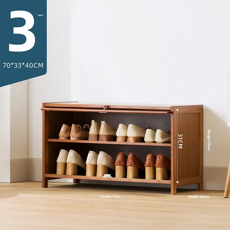 Imitation rattan woven shoe cabinet, simple shoe rack at the door of the home, economical storage, multi-layer dust-proof Oasis Select Three layers 70 long