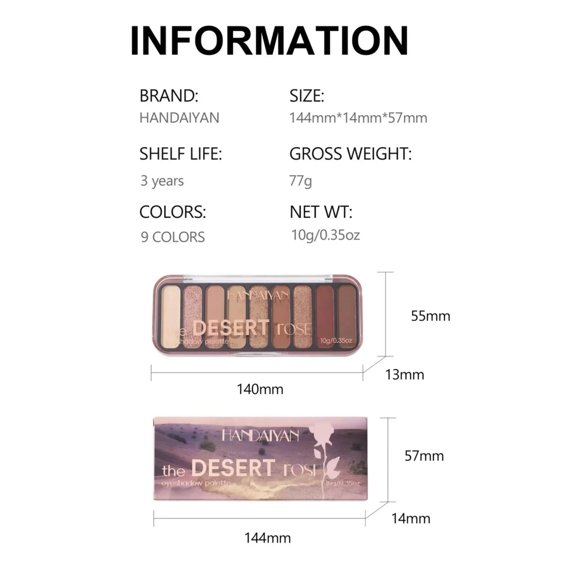 Desert Rose 9-Color Eyeshadow Palette – Matte & Shimmer