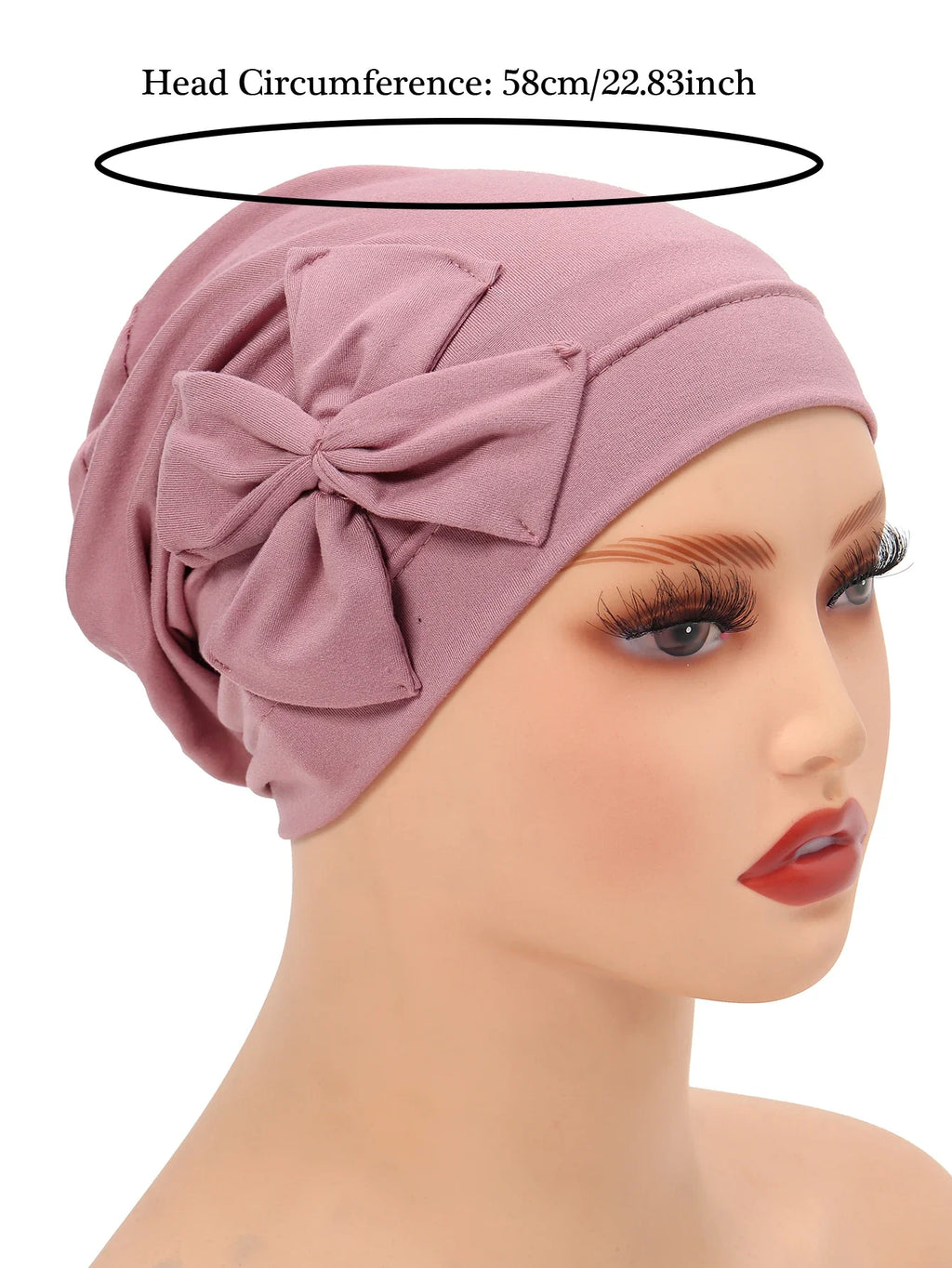 New Muslim Women Inner Hijab Hat Bowknot Turban Indian Bonnet Headscarf Beanies Hair Loss Head Wrap Chemo Cap Turbante Mujer Oasis Select