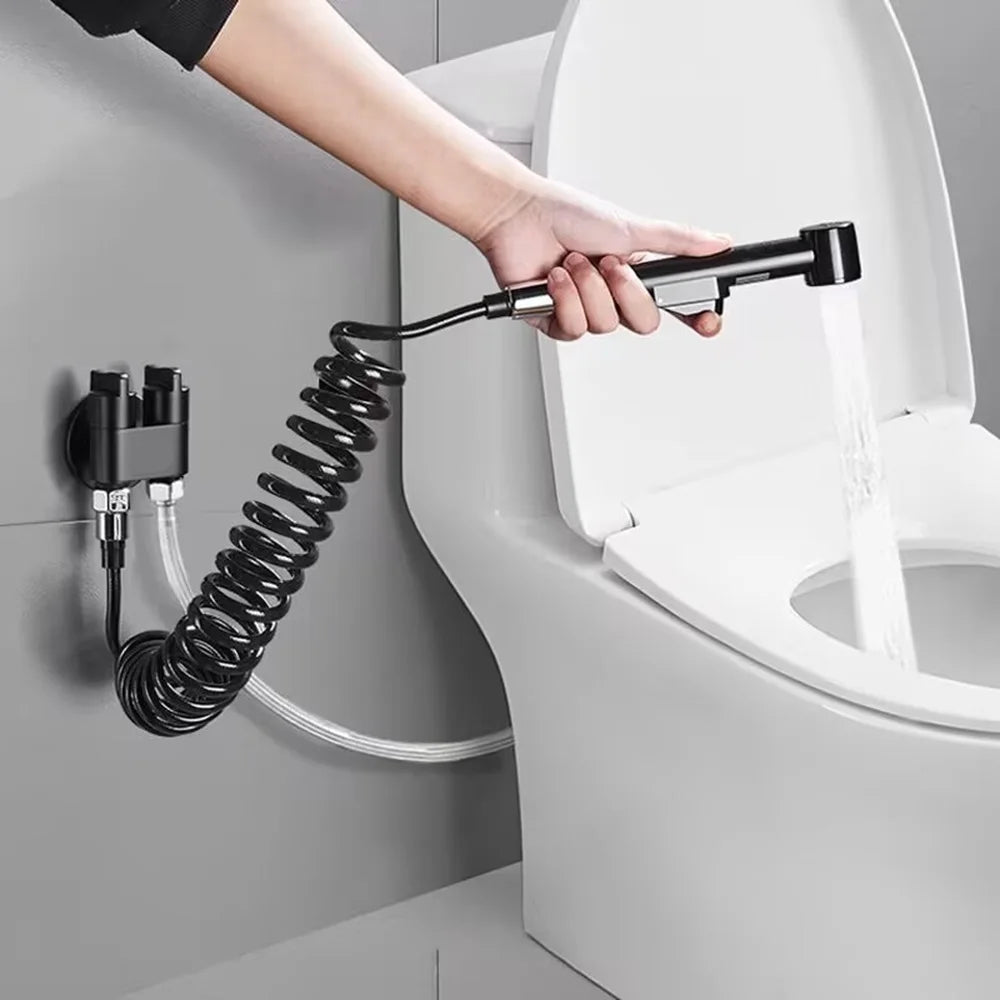 New 1.5-5M Spring Flexible Retractable Hose Shower Head Toilet Bidet Water Pipe Plumbing Bathroom Spiral Flexible Shower Hose Oasis Select