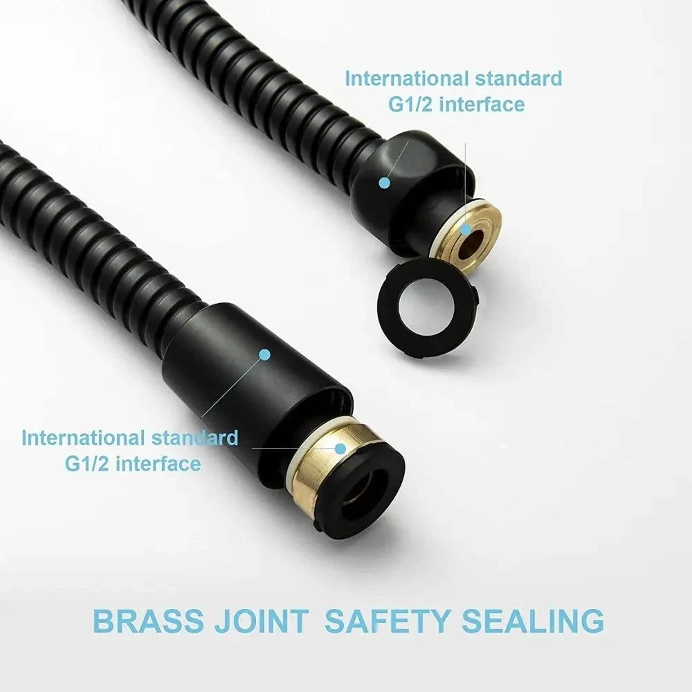 Gold Stainless Steel Flexible Shower Hose Long Bathroom Shower Water Hose Extension Plumbing Pipe Pulling Tube Oasis Select