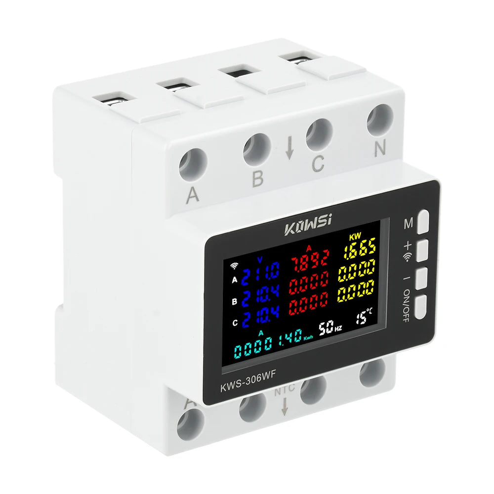 KWS-306 Digital Watt-Hour Meters Electricity Meter Smart Life Three-phase Four Wire Guide Rail Meter Energy Meter Power Meter AC Oasis Select