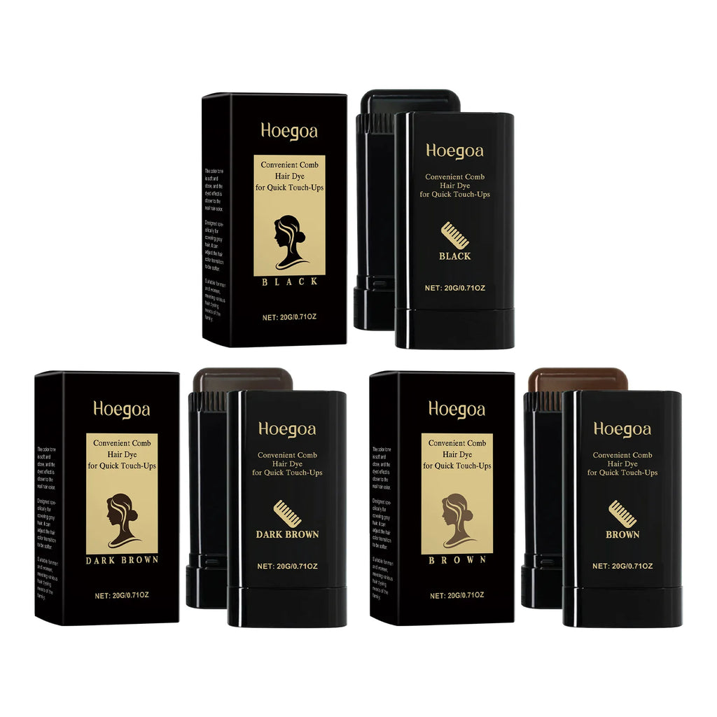 HOEGOA Temporary Hair Color Stick – Gray Root Concealer Temporary Hair Color Oasis Select 3pcs boxed