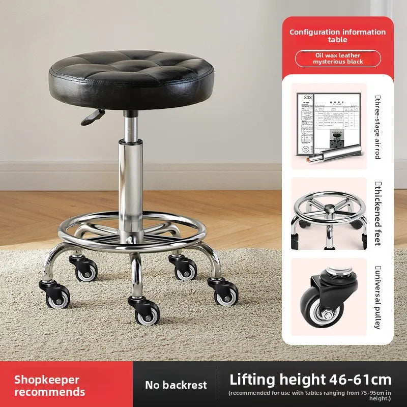 Beauty stool pulley beauty salon barber shop lift chair big work stool hair home backrest round stool Oasis Select 10