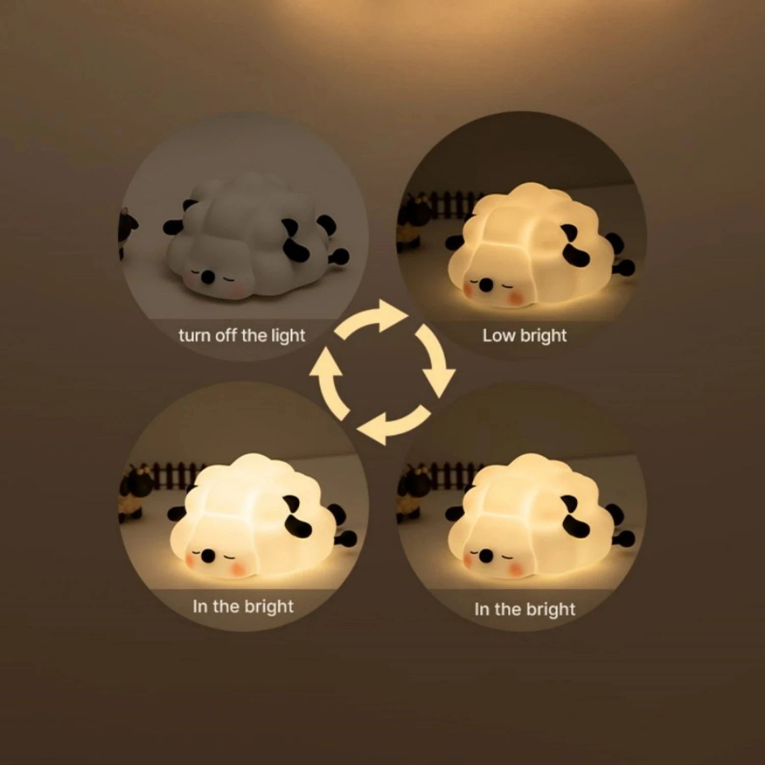 Animal Silicone Night Light – Rechargeable LED Kids Bedside Lamp Silicone Night Light Oasis Select
