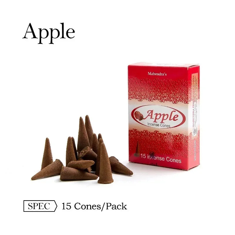 Mahendra 12Boxes Incense Cones，Frankness Patchouli Various Fragrances for Home Meditation and Mood Relief, Convenient To Carry. Oasis Select apple 12boxes