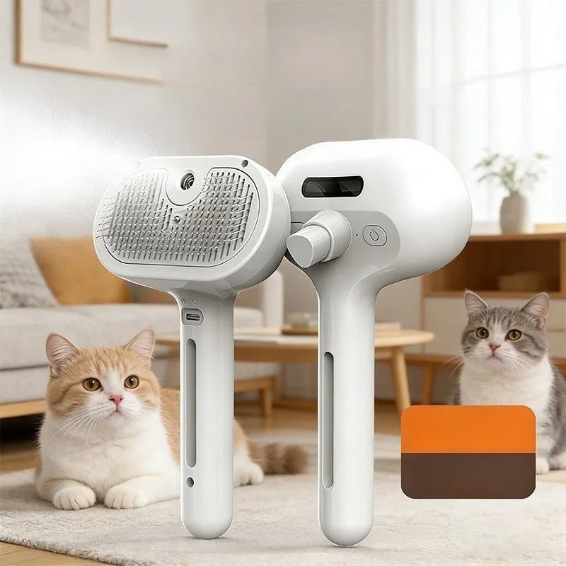 Upgraded Pet Spray Grooming Comb Steamy Floating Hair Removal Cleaning Steam Brush Styling for Dogs Cats Accessories Oasis Select