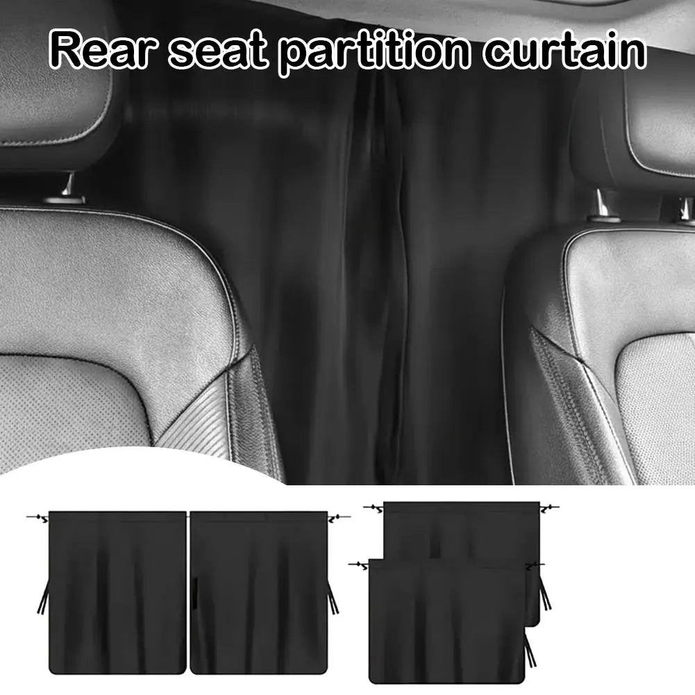 4pcs Black Car Sunshades Front Rear Seat Divider Curtain Heat Insulation Light-blocking Protection Outdoor Camping Car Curtain Oasis Select