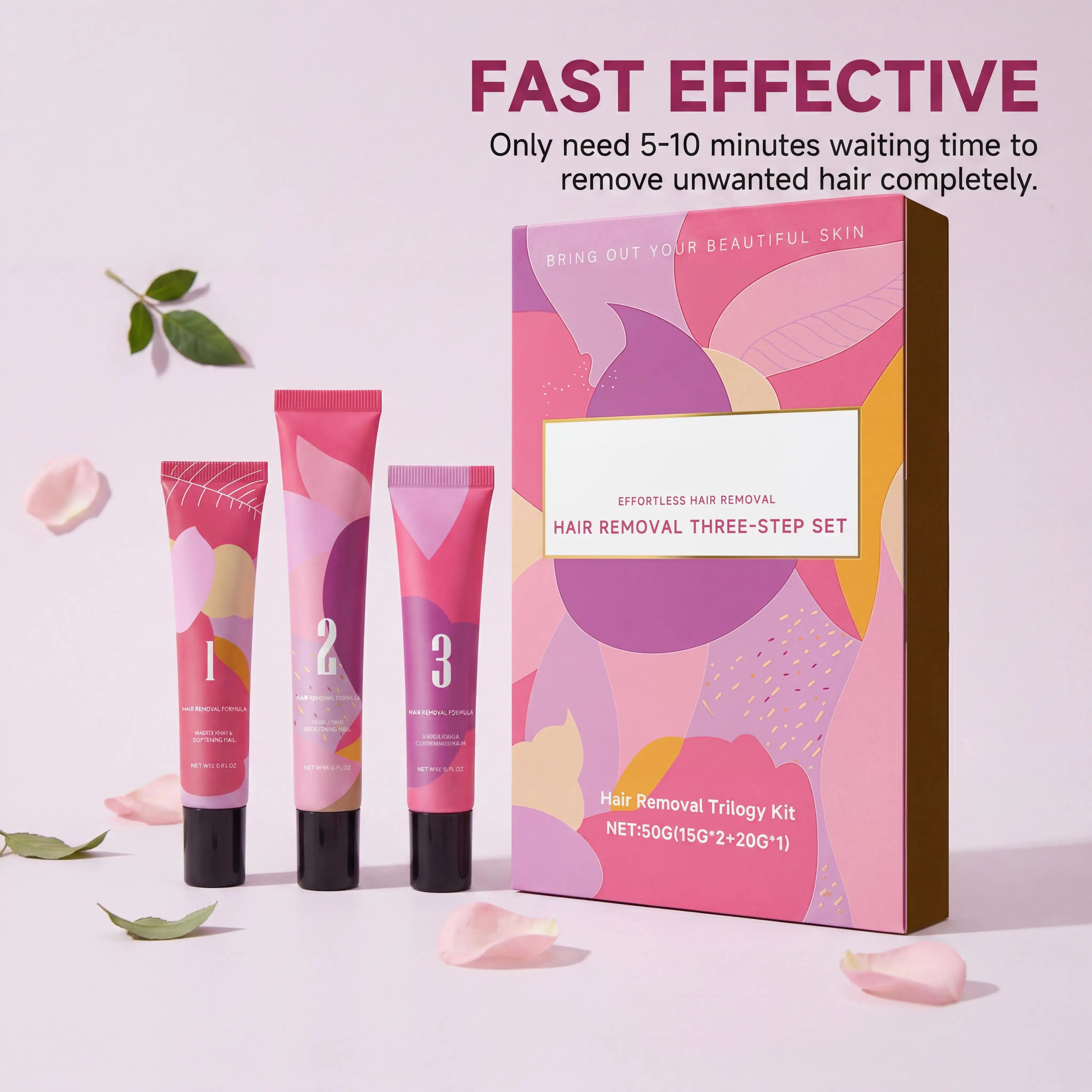 Painless Hair Removal Cream Kit For Face & Body Fast Acting Gentle Formula Soothe Redness Deep Hydrating Repair Depilatory Cream Oasis Select